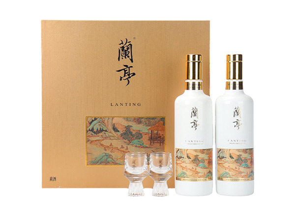 杭州会稽山兰亭黄酒回收国潮兰亭500ml*2礼盒装